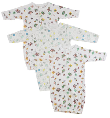 Bambini Print Infant Gowns (3 Pack)