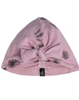 100% Organic Cotton Hat And Bib Set (Printed Flowers, Dusty Purple)