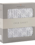 100% Cotton Muslin Plaid Crib Sheet (Glacier Grey)
