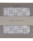100% Cotton Muslin Plaid Crib Sheet (Glacier Grey)