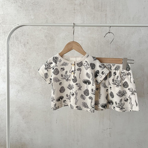 Multi-Style Waffle Fabric Shirt/Short Combo